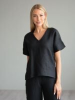 Lininė palaidinė V iškirptė