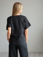 Lininė palaidinė V iškirptė