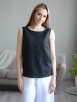 Lininė palaidinė be rankovių