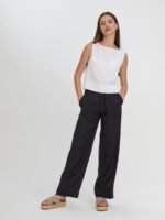 Lininė trumpa palaidinė be rankovių