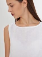 Lininė trumpa palaidinė be rankovių