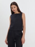 Lininė trumpa palaidinė be rankovių