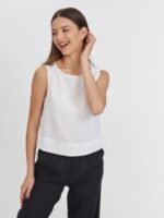 Lininė trumpa palaidinė be rankovių