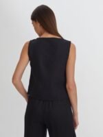 Lininė trumpa palaidinė be rankovių