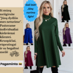 moteriska suknele su paaukstintu kaklu