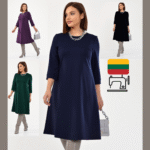 Suknelė su juosta virš krūtinės