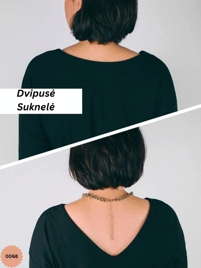 0068 Dvipusė Suknelė su dirželiu - Image 4