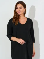 Suknelė "E05" nuleistomis rankovėmis laisvesnio tipo Dvipusė - Image 4