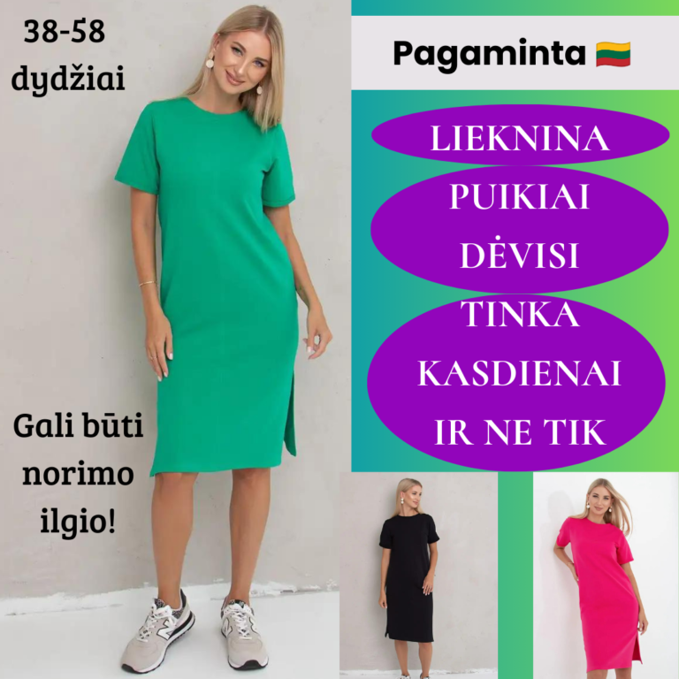 Suknelė "Vasara" trumpomis rankovėmis su skeltukais - Image 1