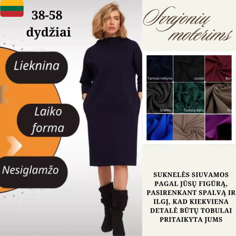 E05 SUKNELĖ SU PAAUKŠTINTU KAKLU - Image 1