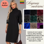 0068 SUKNELĖ SU KAKLU RAUKTOMIS RANKOVĖMIS IR MANKIETUKAIS