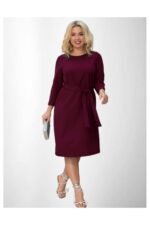 E05 suknelė su dirželiu 3/4 rankovėmis - Image 7