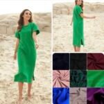 Suknelė "Vasara" trumpomis rankovėmis su skeltukais