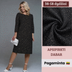 E05 3/4 Prabangaus taškuoto rašto suknelė